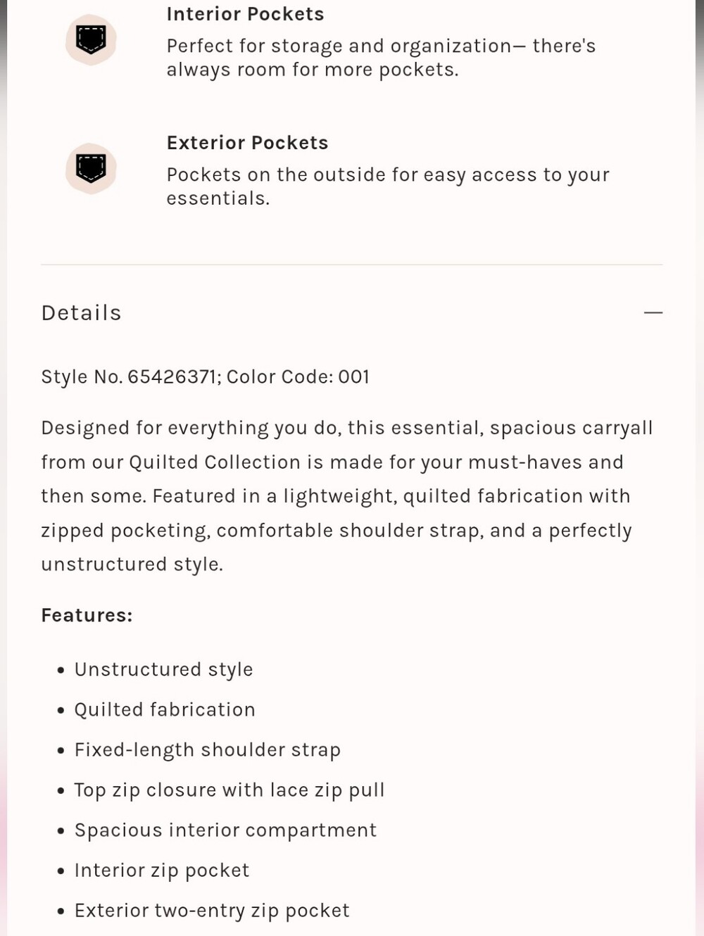 Free People Quilted Carryall Black Shoulder Bag Lightweight Travel Carry-On - Picture 3 of 16